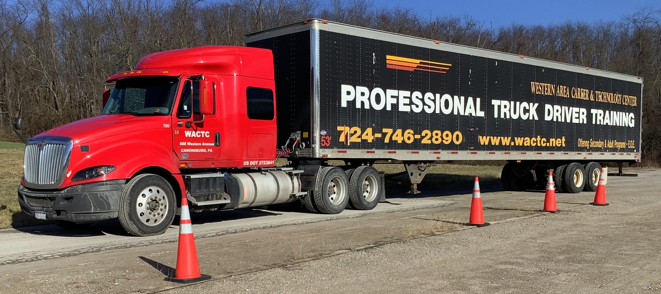 Truck with cones